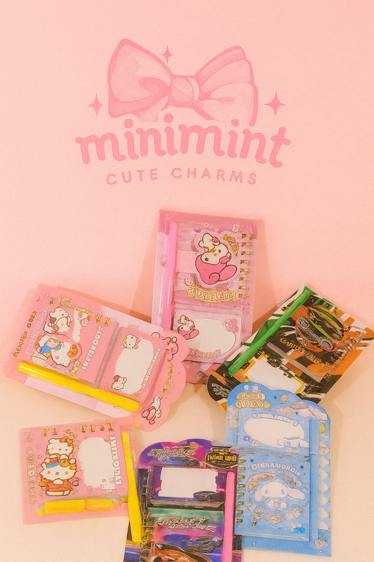 Cute Mini Stationery Set – Notebook + Sticky Notes + Pen (Kawaii Edition)